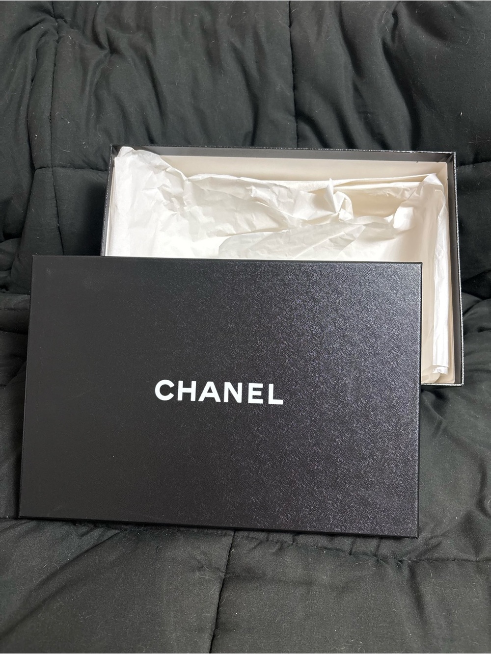 CHANEL Black and White Logo Gift Box